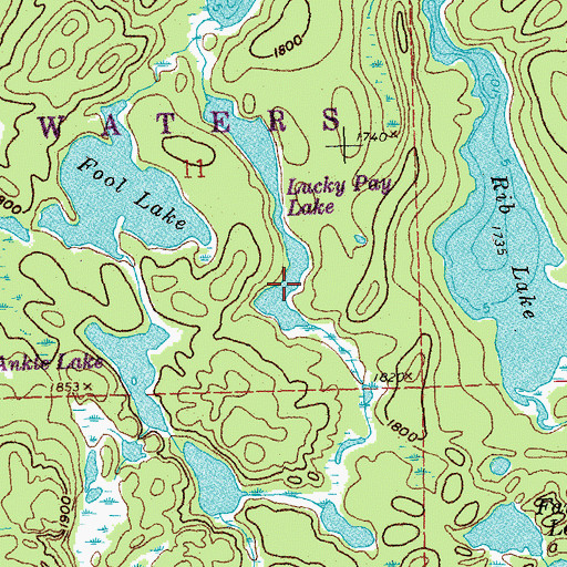 Topographic Map of Lucky Pay Lake, MN