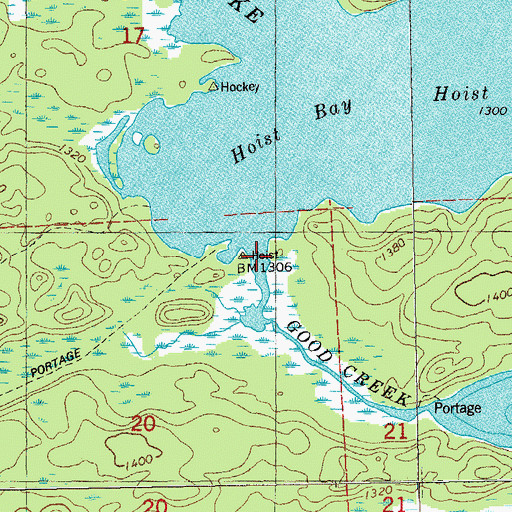 Topographic Map of Good Creek, MN