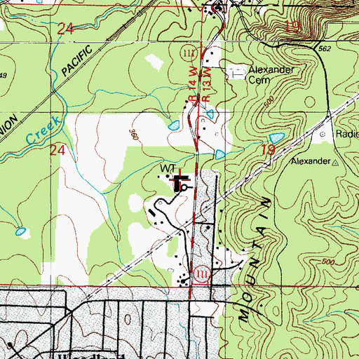 Topographic Map of Alexander Human Development Center, AR