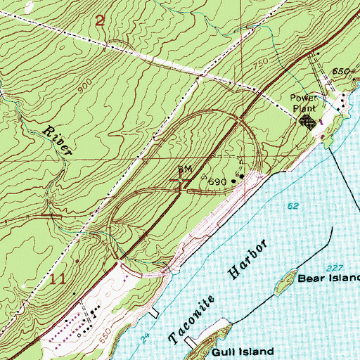 Topographic Map of Taconite Harbor Recreation Site, MN
