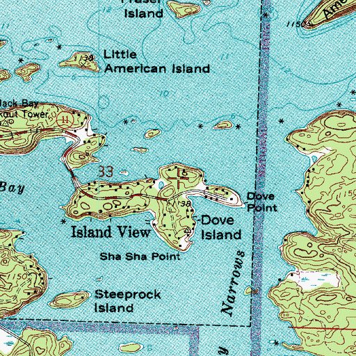 Topographic Map of Sha-Sha Resort, MN
