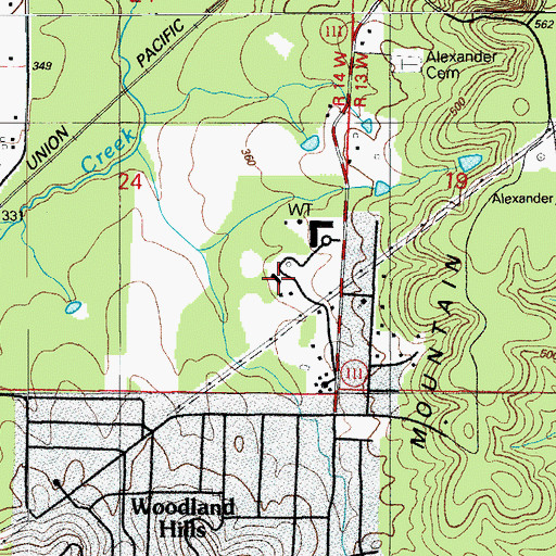 Topographic Map of Arkansas Childrens Colony McRae Unit, AR