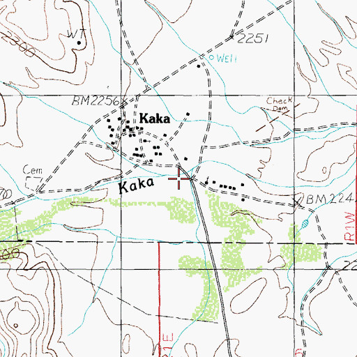 Topographic Map of Kaka, AZ