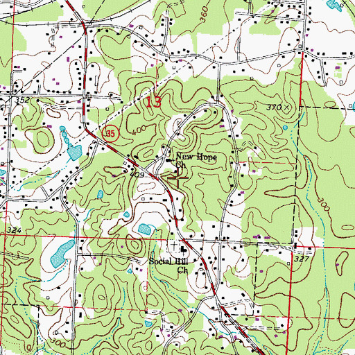 Topographic Map of Bennett School (historical), AR