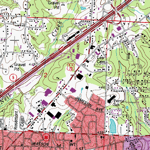 Topographic Map of Benton Square Shopping Center, AR