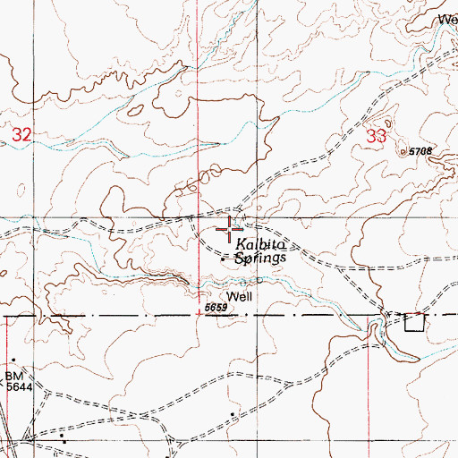 Topographic Map of Kalbito Springs, AZ
