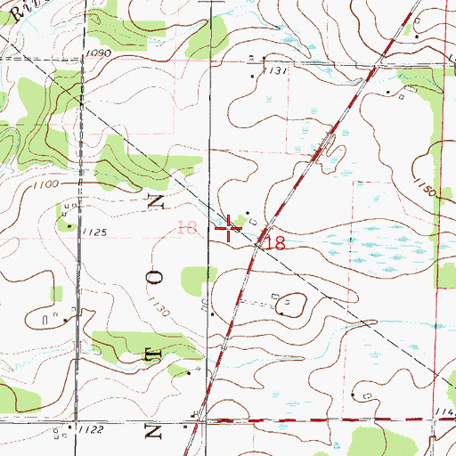 Topographic Map of Benton County, MN