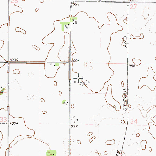 Topographic Map of Blue Earth County, MN