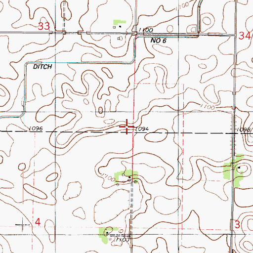 Topographic Map of Faribault County, MN