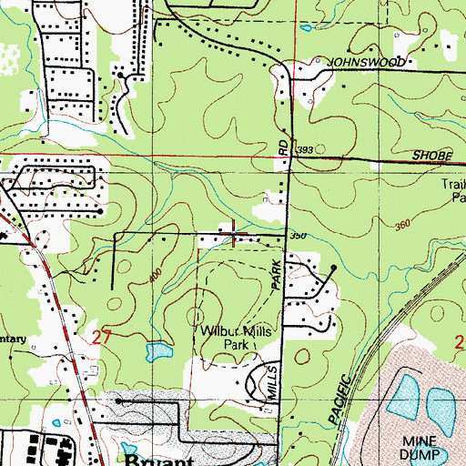 Topographic Map of Bryant Oaks, AR