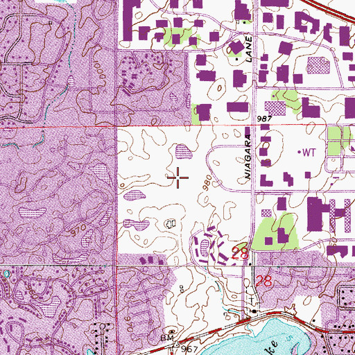 Topographic Map of Hennepin County, MN