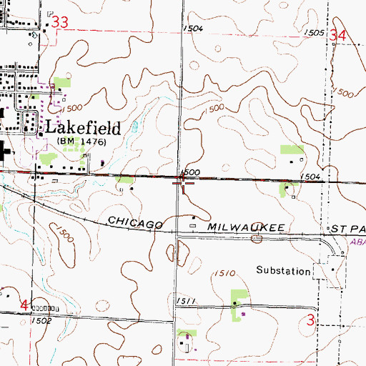 Topographic Map of Jackson County, MN