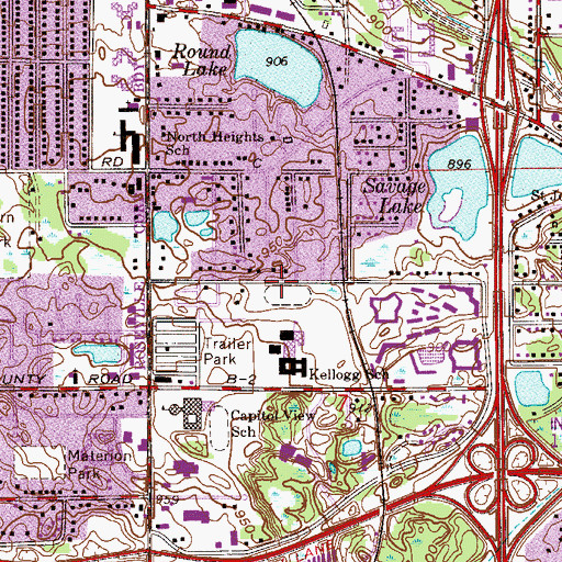 Topographic Map of Ramsey County, MN