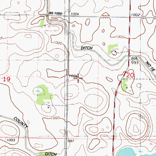 Topographic Map of Sibley County, MN