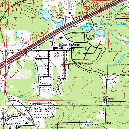 Topographic Map of Careywood, AR