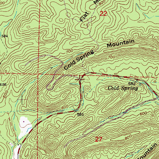 Topographic Map of Cold Springs (historical), AR