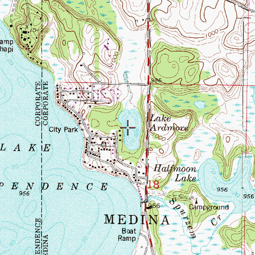 Topographic Map of Lake Ardmore, MN