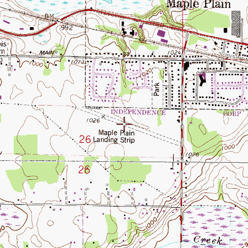 Topographic Map of Maple Airport, MN