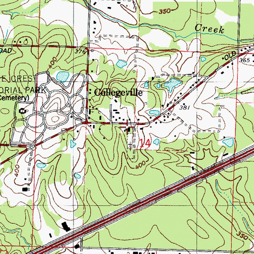 Topographic Map of Collegeville Church of the Nazarene, AR