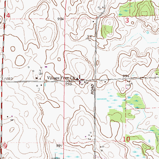 Topographic Map of Village Free Church, MN