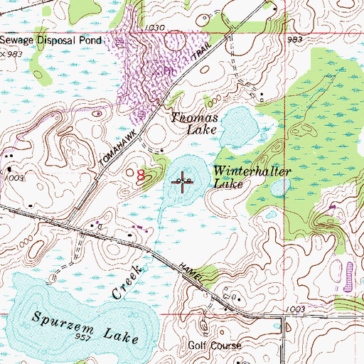 Topographic Map of Winterhalter Lake, MN