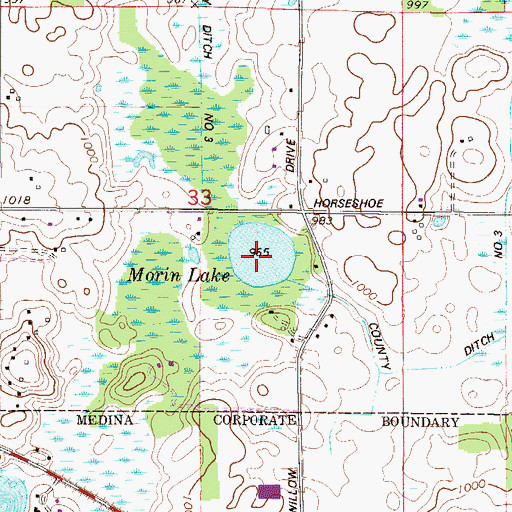 Topographic Map of Morin Lake, MN