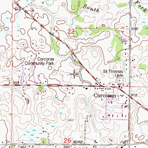Topographic Map of Corcoran Community Park, MN