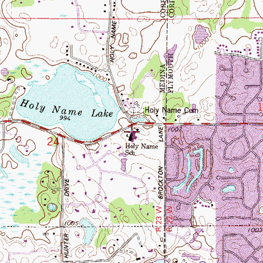 Topographic Map of Holy Name of Jesus School, MN