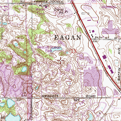 Topographic Map of Wescott Station Park, MN