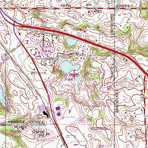 Topographic Map of Burr Oaks Park, MN