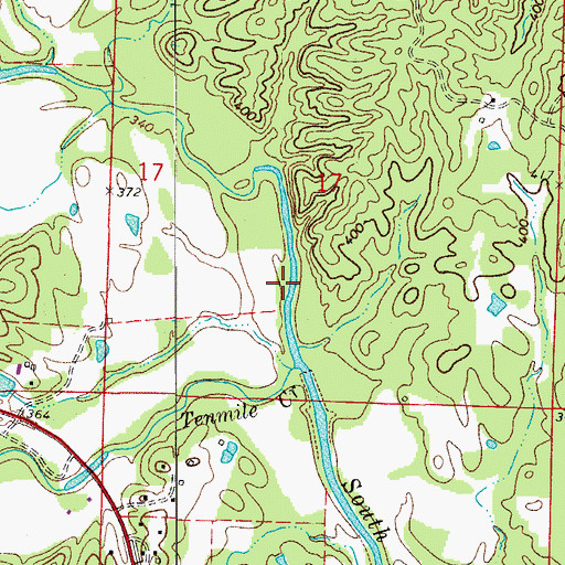 Topographic Map of Daniels Ford, AR