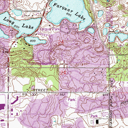 Topographic Map of Summerfield Park, MN