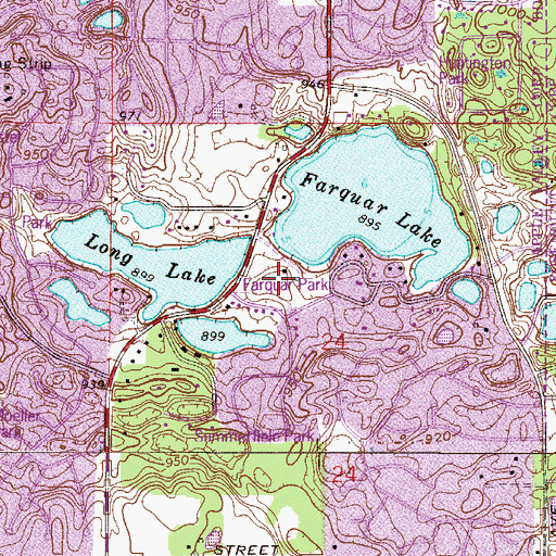 Topographic Map of Farquar Park, MN