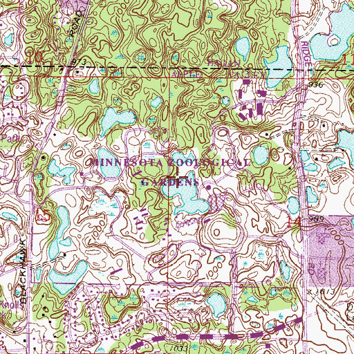 Topographic Map of Minnesota Zoological Gardens, MN