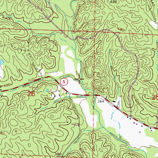 Topographic Map of Dotson Branch, AR