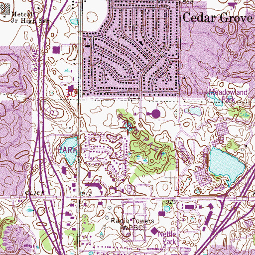 Topographic Map of Rahn Park, MN
