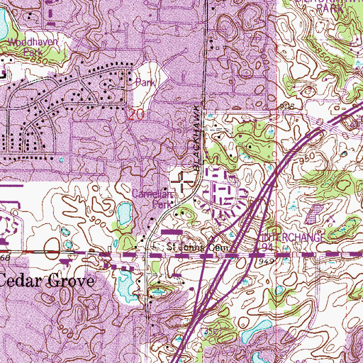 Topographic Map of Carnelian Park, MN