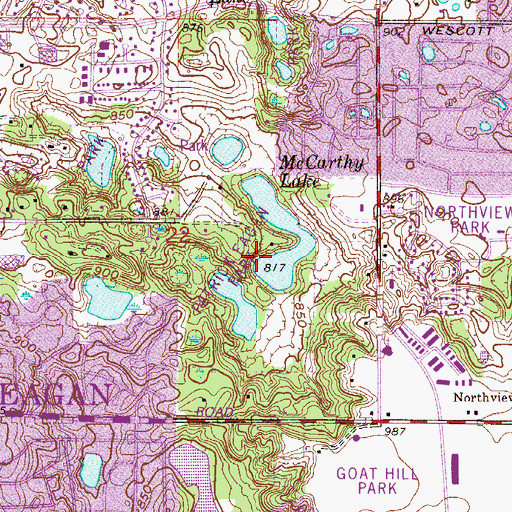Topographic Map of Patrick Eagan Park, MN