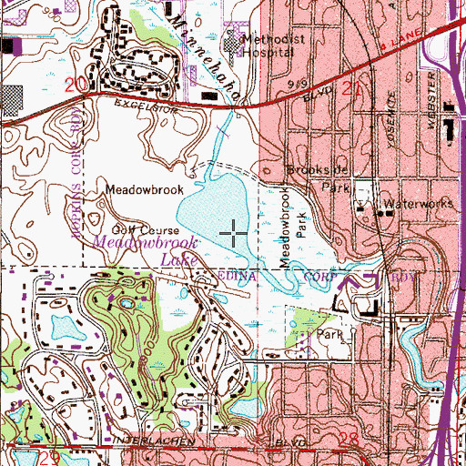 Topographic Map of Meadowbrook Lake, MN