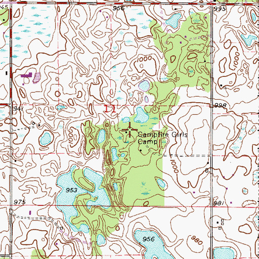 Topographic Map of Campfire Girls Camp, MN