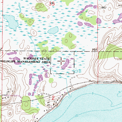 Topographic Map of Waconia State Wildlife Management Area, MN