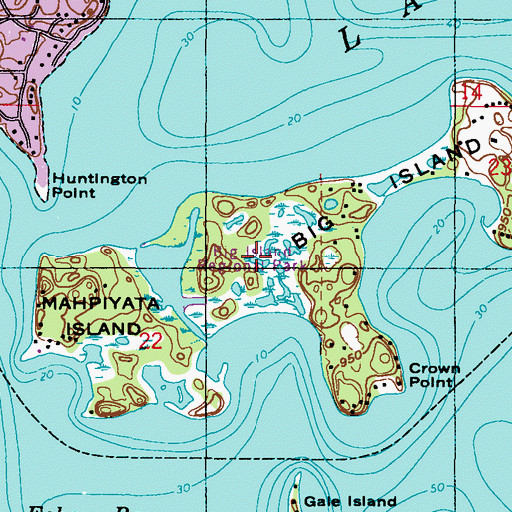 Topographic Map of Big Island Regional Park, MN