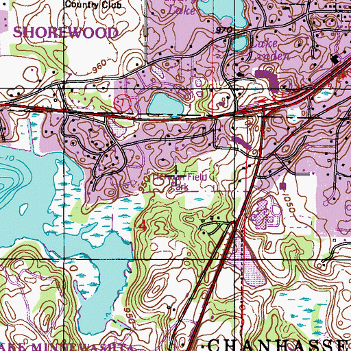 Topographic Map of Herman Field Park, MN
