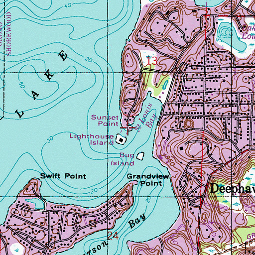 Topographic Map of Sunset Point, MN