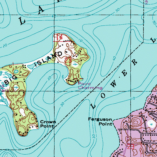 Topographic Map of Point Charming, MN