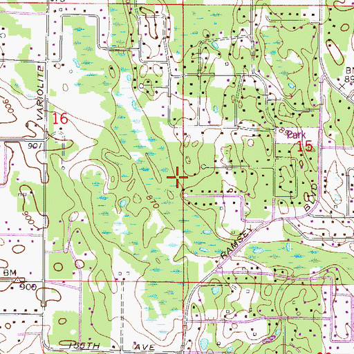 Topographic Map of Ramsey, MN