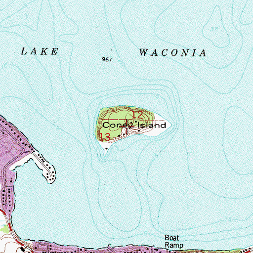 Topographic Map of Coney Island, MN