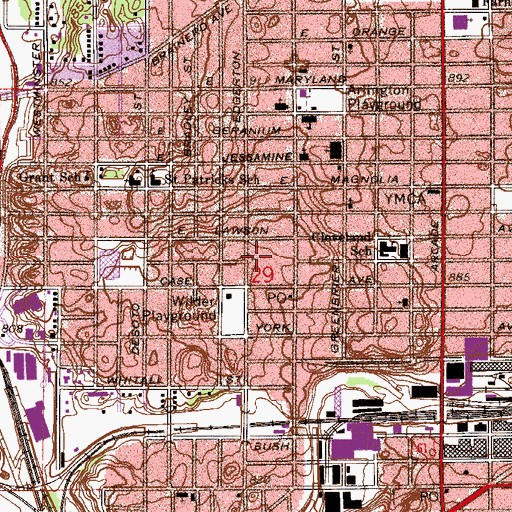 Topographic Map of Ericsson School (historical), MN