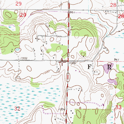 Topographic Map of Hanlin School (historical), MN