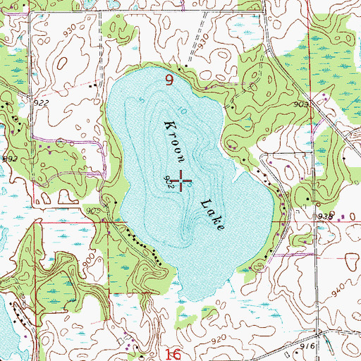 Topographic Map of Kroon Lake, MN